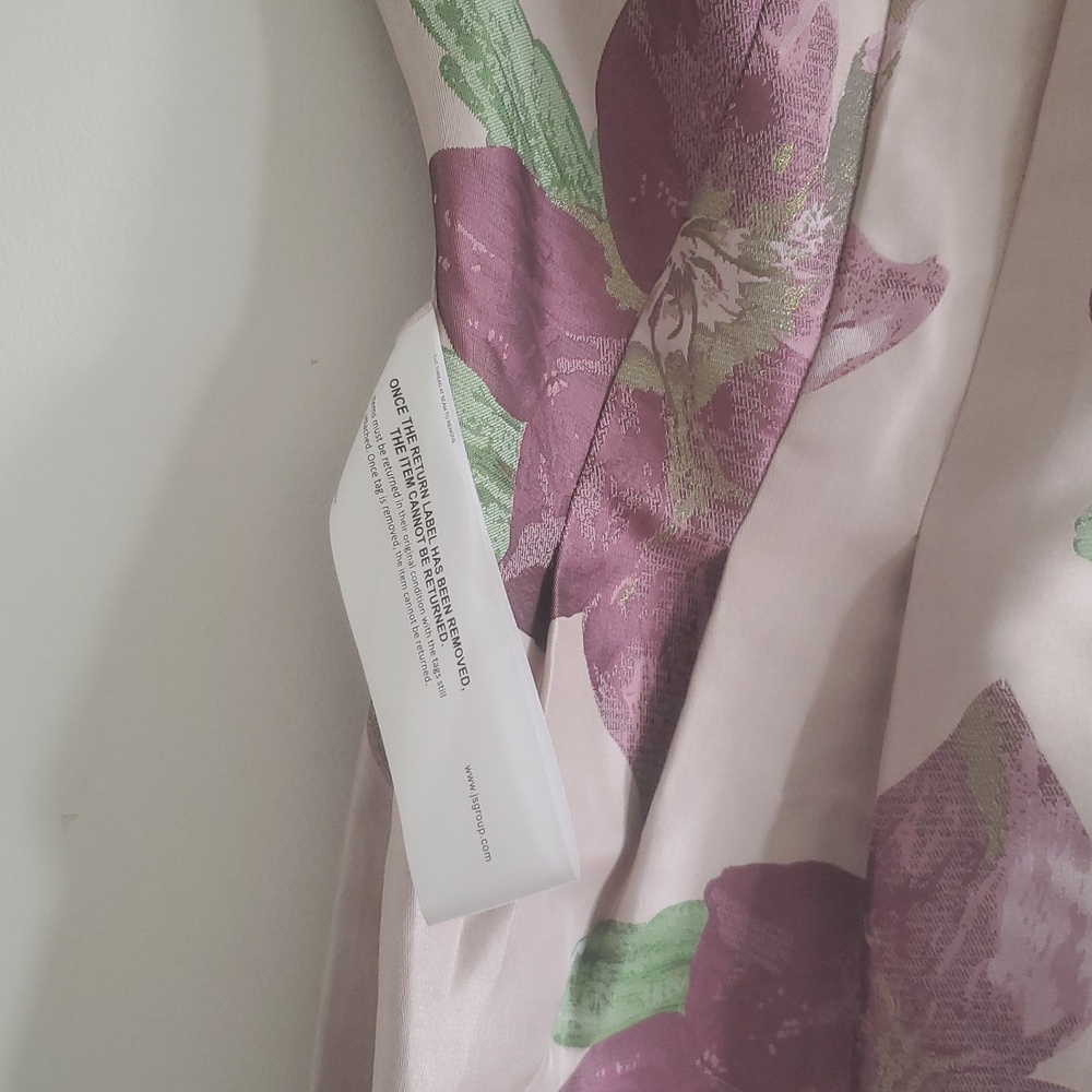 NWUT KAY  UNGER NEW YORK PALMER FLORAL JACQUARD HI-LOW GOWN - Picture 7 of 15